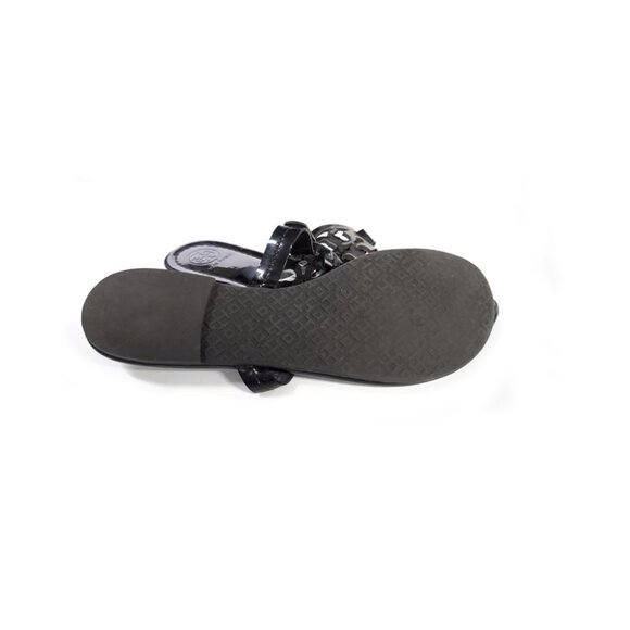 Tory Burch MILLER PATENT SANDAL Black Slip Ons 8.5 - Picture 4 of 6